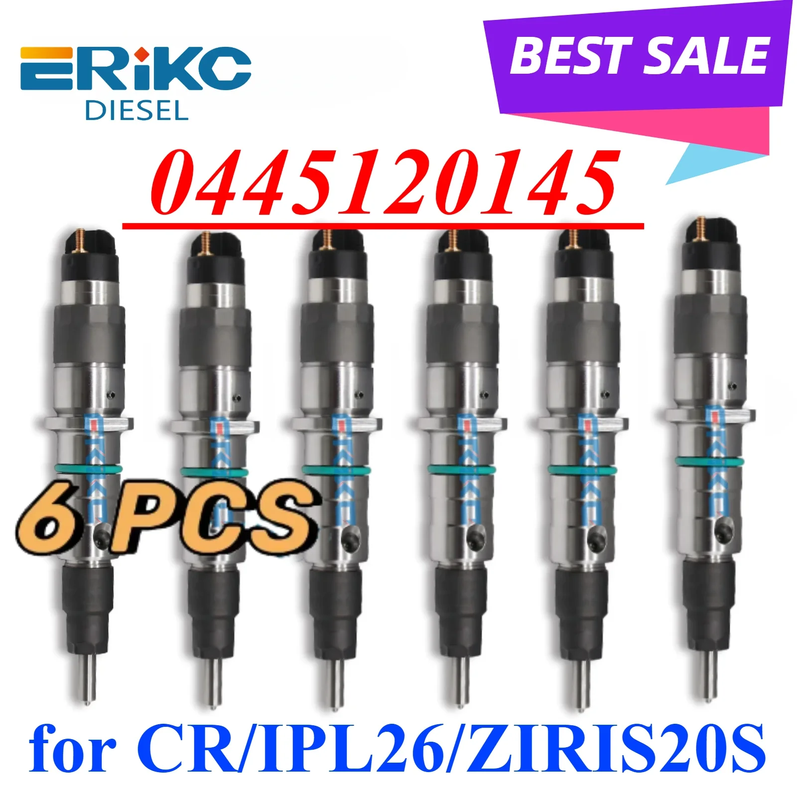 6 PCS 0445120145 CR Diesel Injector 0 445 120 145 Engine Nozzle 0445 120 145 fit for Bosch CR/IPL26/ZIRIS20S