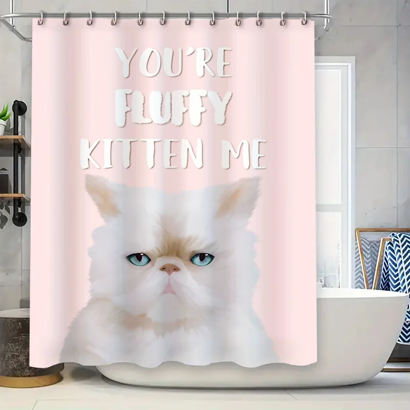 

Modern Bathroom Decor with Floral Shower Curtain Pink Blue Watercolor Pattern for Bathrooms