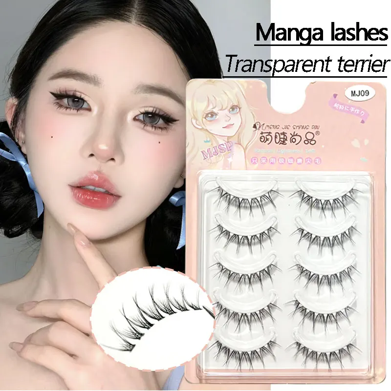 Manga Lashes Slender Transparent Stem Eye Lashes Natural False Eyelashes Novice Eyelash Supplies Korean Eyelashes Stick Makeup