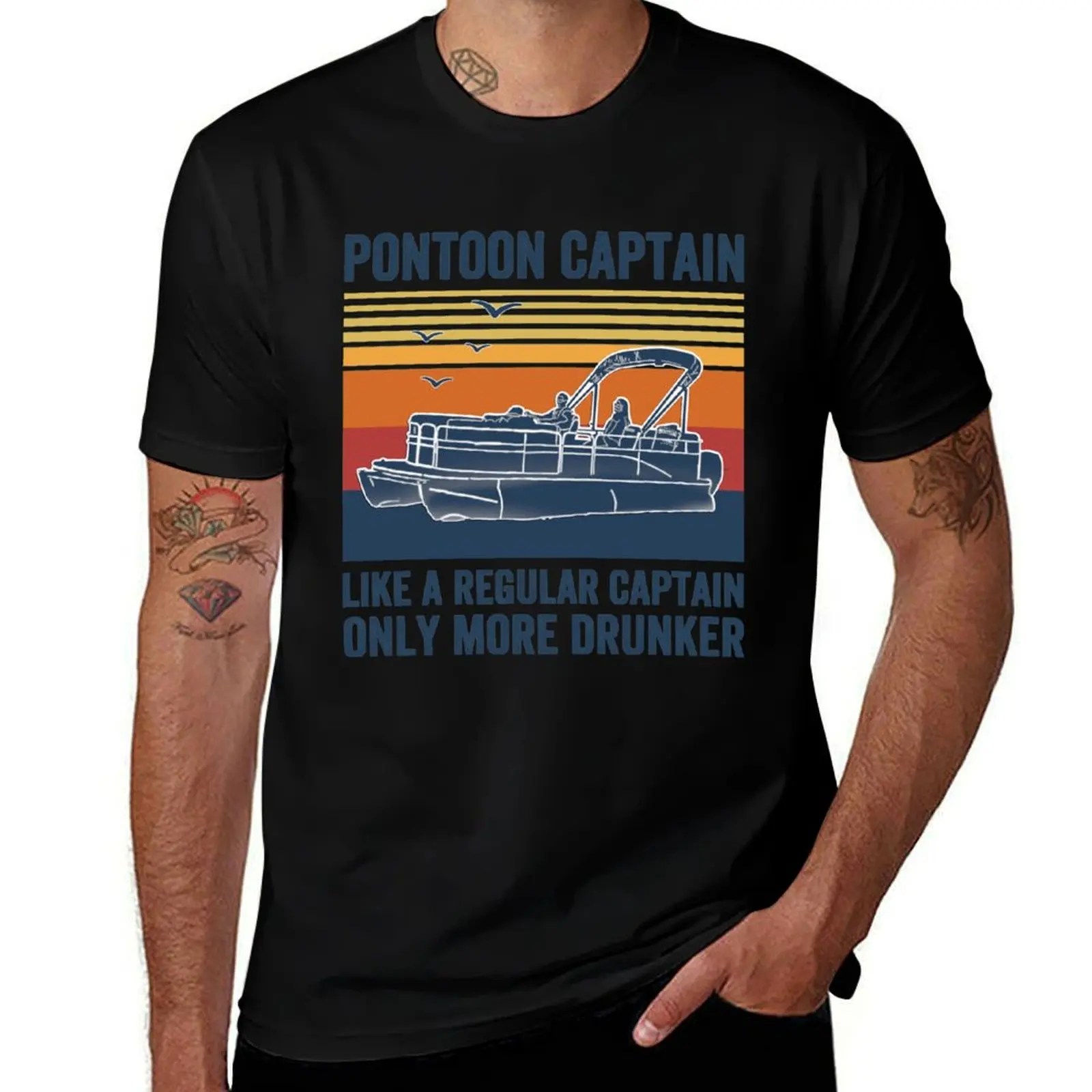 Pontoon Captain Like A regular Captain Only More Drunker T-Shirt Plus Size Street Style Tee