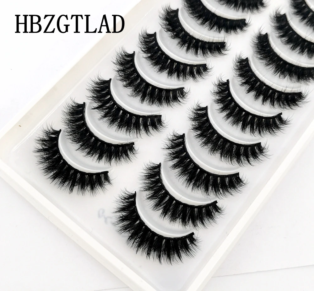 HBZGTLAD 10 Paar künstliche Nerz-Falsche Wimpern, natürliches langes Make-up, 3D-Nerzwimpern, Verlängerungswimpern, kurze Nerzwimpern für Schönheit – Detail 27