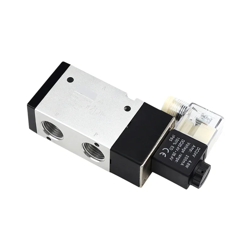 3V410-15 Solenoid Valve 3/2 Way Pneumatic Air Valve DC12V DC24V AC110V AC220V with 6mm 8mm 10mm Push In Fittings