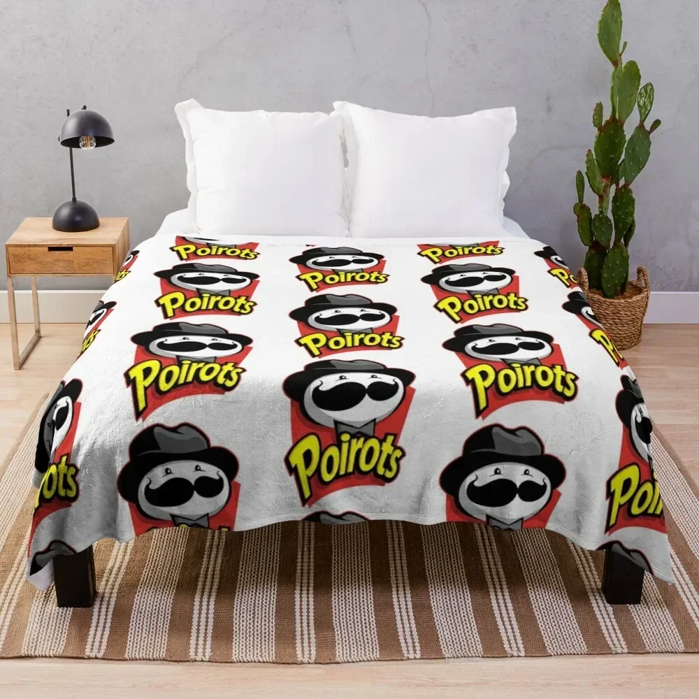 

poirots mustache Throw Blanket Sofa Quilt Polar Blankets