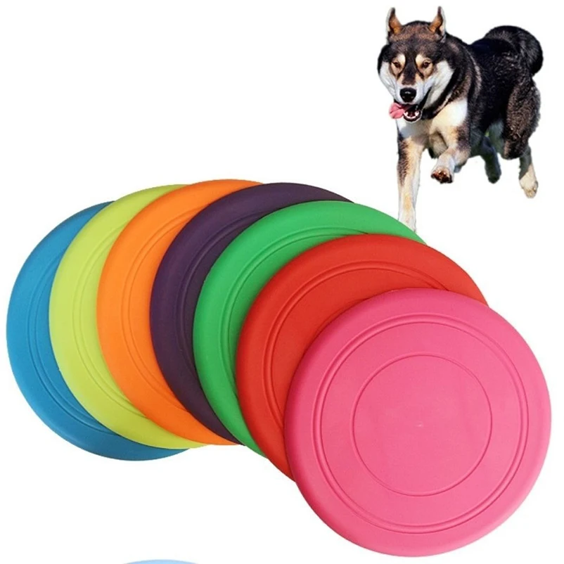 New dog pet round toy bite free outdoor train dog sport dog sports throwing roft toy rondom colors image 6