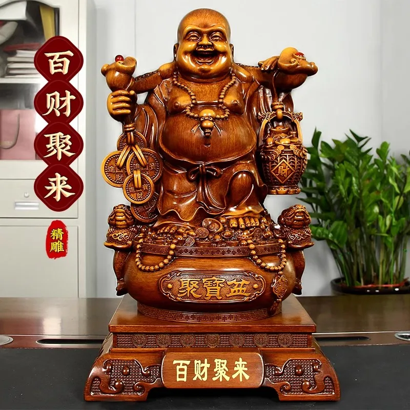 

Maitreya Treasure Bowl Ornament Inviting Wealth Big Belly Buddha Statue Living Room Office Hall Housewarming Gifts