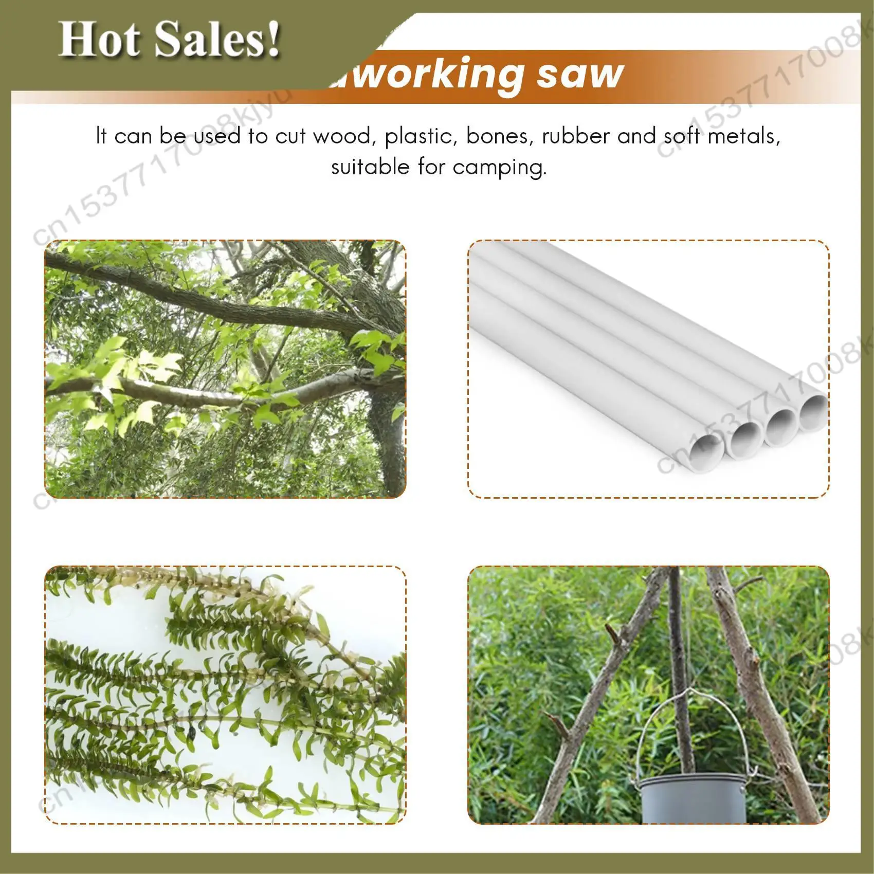 -A23G Outdoor Hand-Drawn Rope Saw 304 Stainless Steel Wire Saw Camping Life-Saving Woodworking Super Fine Hand Saw Wire 5M