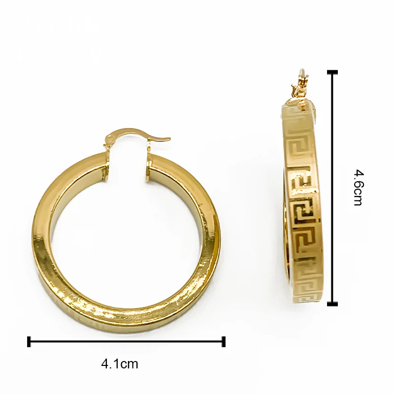 أقراط دائرية من النحاس الأصلي مطلية بالذهب عيار 18 قيراط للنساء حلق دائري هدايا حفلات الزفاف مجموعات مجوهرات إيطالية أفريقية