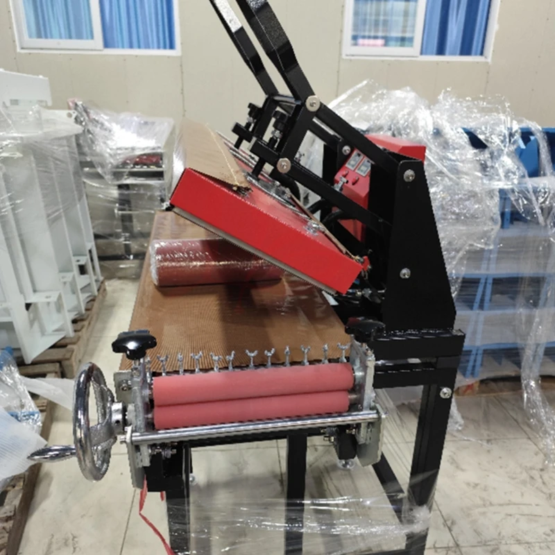 Heating Transfer Press Printing Machine Top Bottom Hot Stamping Double-sided Foil Printer for Ribbon Weaving Lanyard 250x1000MM