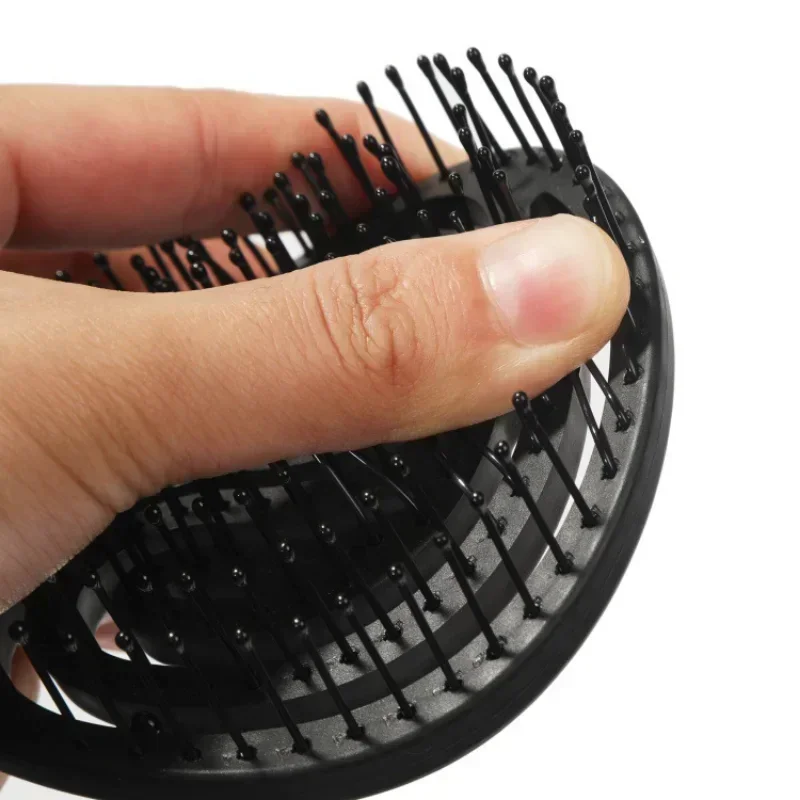 Round Scalp Massage Brush Hollow Hair Comb Detangling Hairbrush Anti Static Wet Curly Hair Combs Portable Travel Head Massager