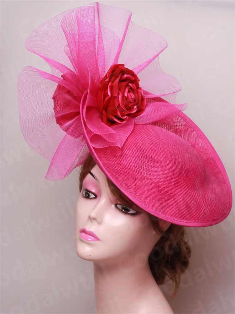 

Women Veils Fascinator Hat Wedding Party Tea Millinery Cap Kentucky Derby Headpiece With Flower Accessories Ladies Event Pillbox