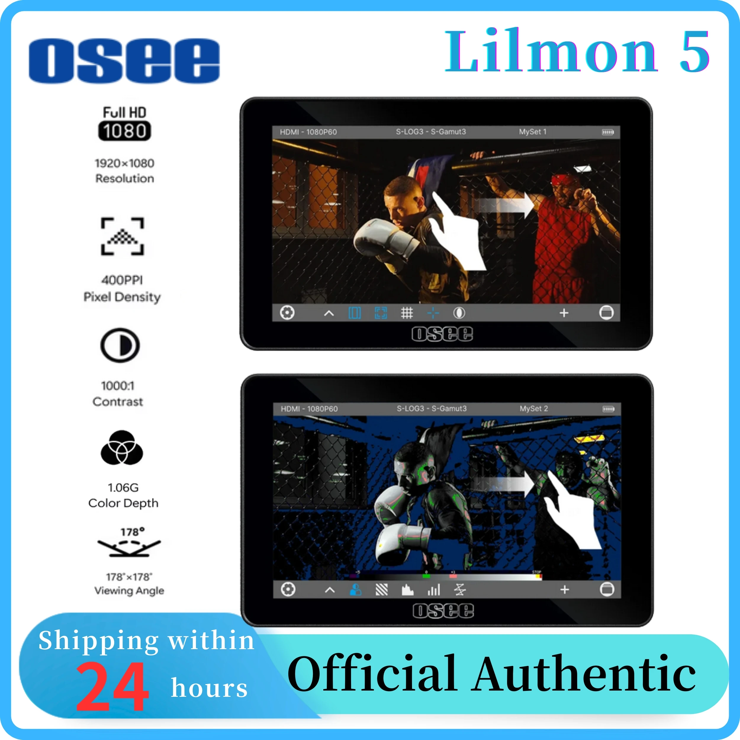Монитор OSEE Lilmon 5, 5,5 дюйма, 1000 нит, сенсорный 4K HDMI, комплект наручного монитора, рекордер, полевой монитор