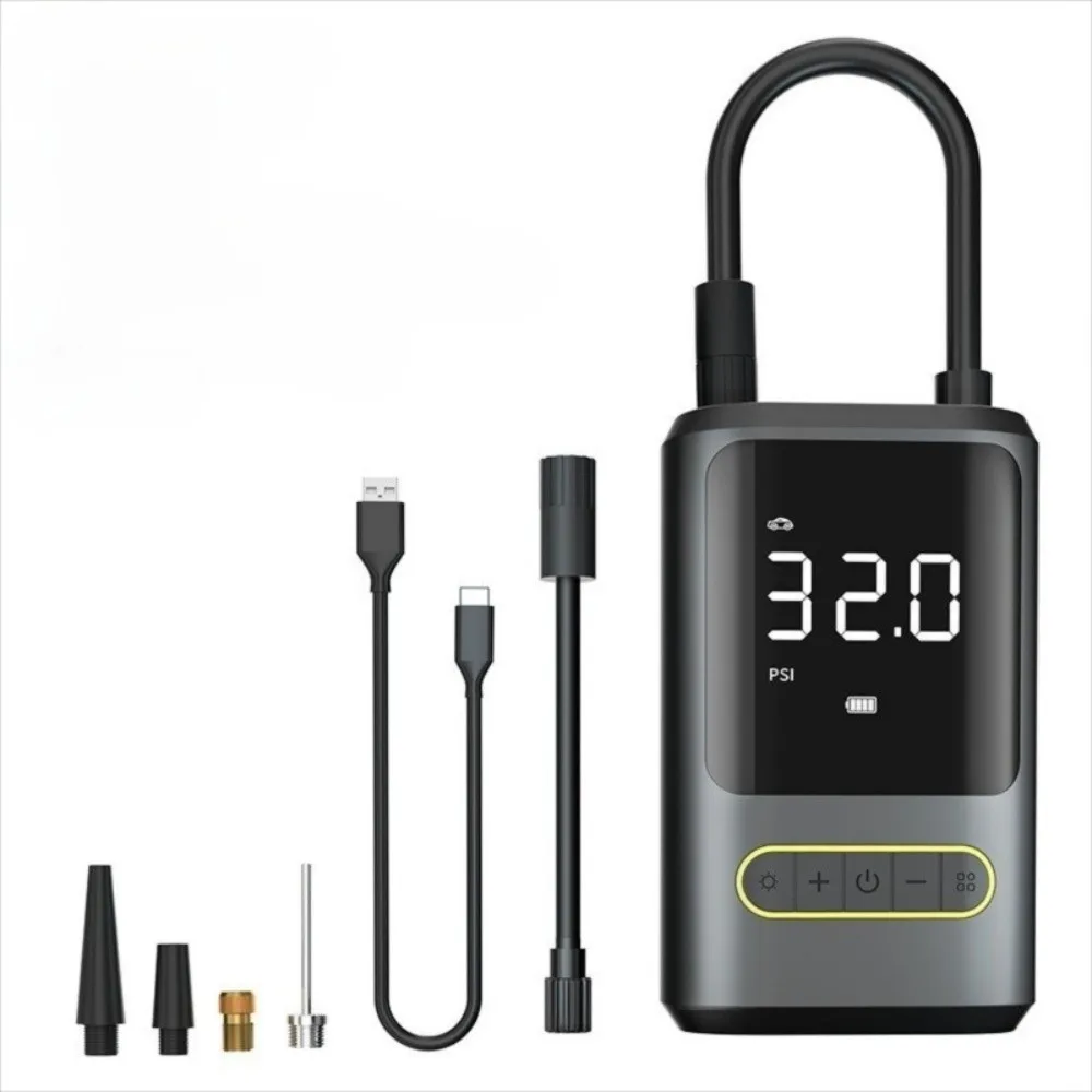 Multi-purpose Portable Electric Pump USB Rechargeable LCD Display Air Pump Wireless LED Light Tire Inflator