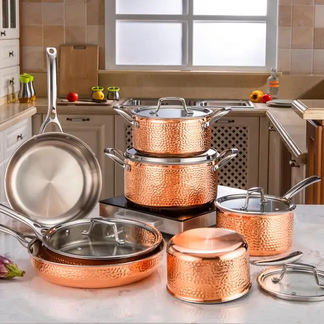 Hot Sale Non-stick Aluminum 304 Stainless Steel Copper Masterclass Premium Home Kitchen Cookware Set
