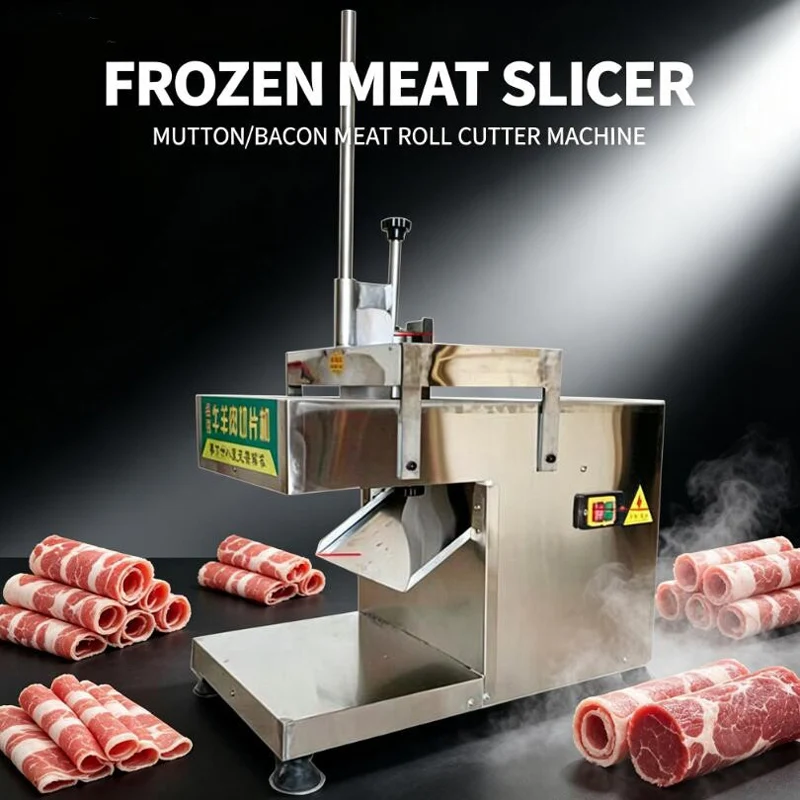 Electric Meat Slicer Frozen Pork Meat Cutting Slicing Machine