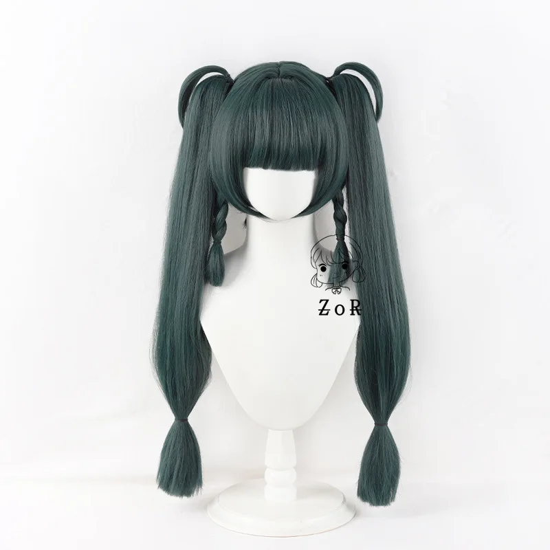 Zenless zona zero qingyi peruca cosplay mulher trança verde twintails cabelo festa de halloween vestir-se peruca comic-con acessórios de fantasia