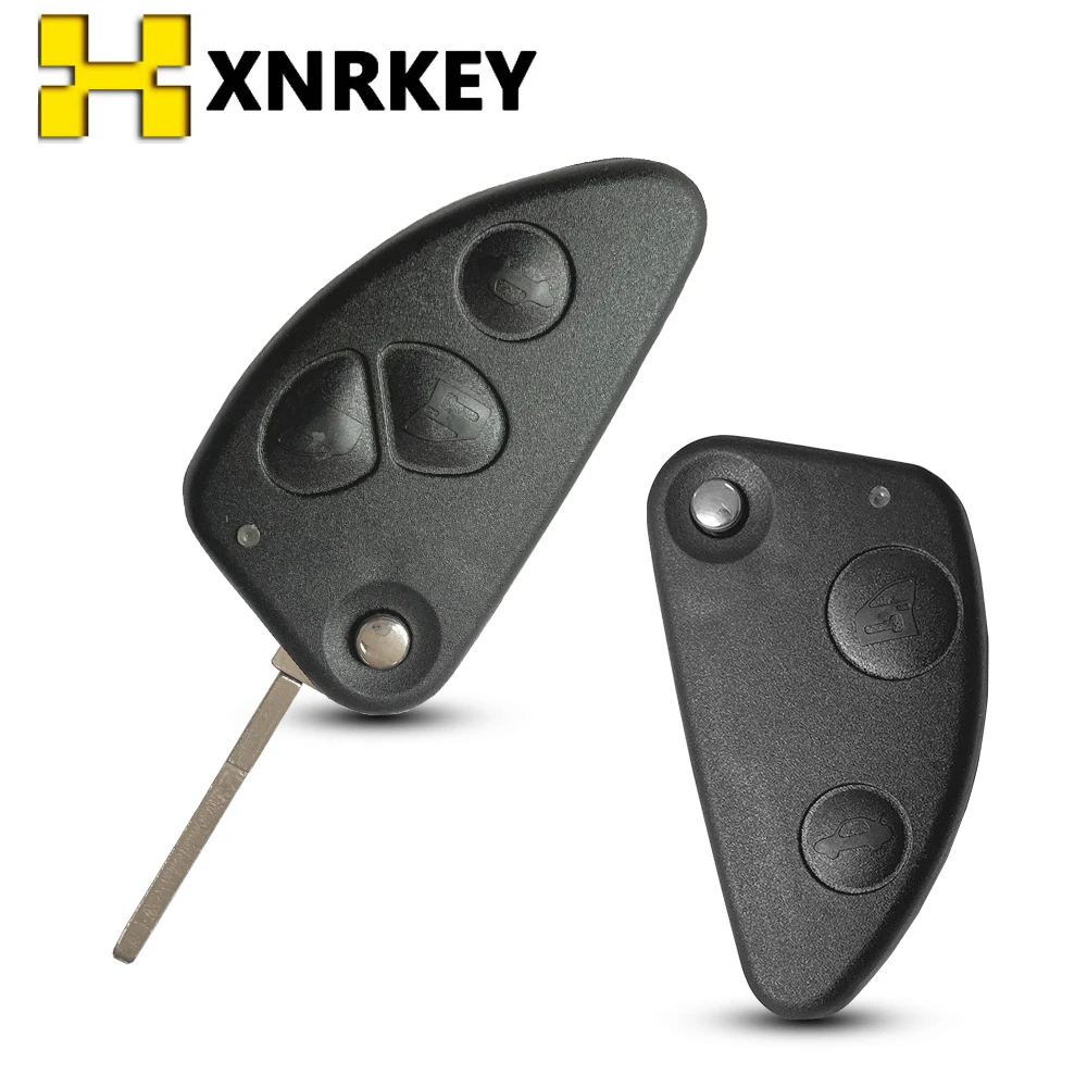 

XNRKEY 2/3 Button Flip Remote Key Shell for Alfa Romeo Car Key With Uncut Blade Replacement Car Key Case