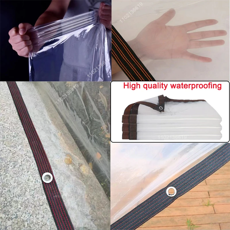 Verstärkte Transparente PE-Folienplane, Wasserdichte Gartenabdeckung, Regenfeste Terrassendecke, Gewächshausfolie – Detail 6
