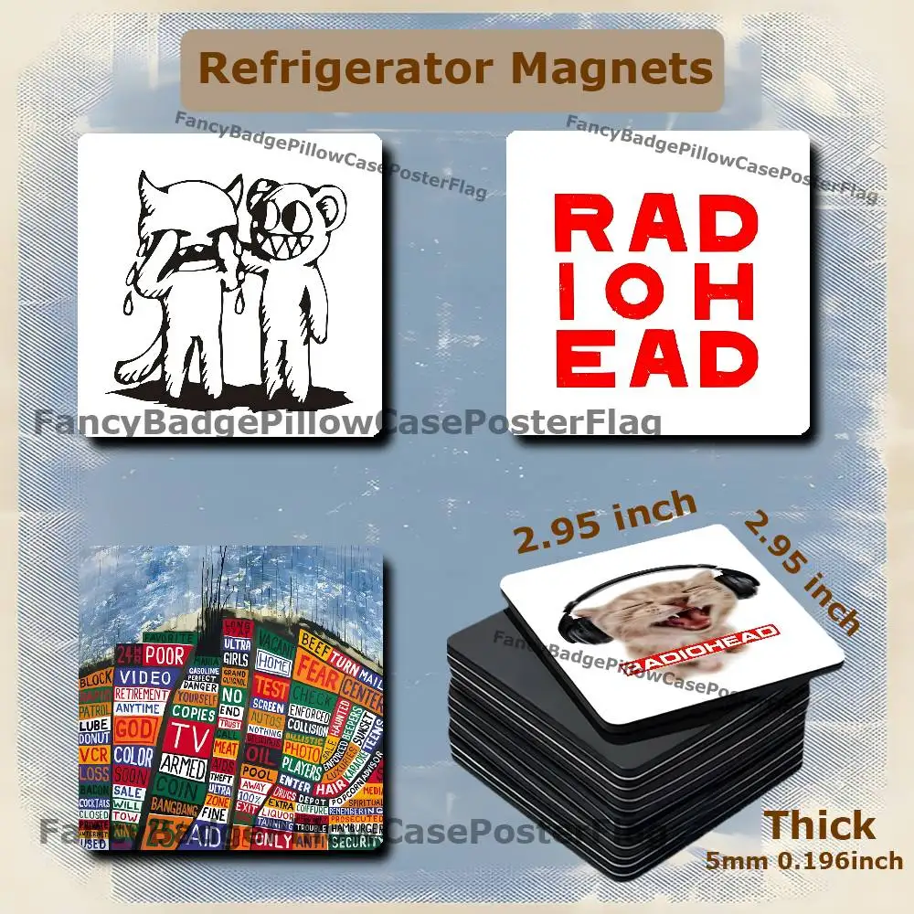 

R-Radiohead In Rainbows 75mm Refrigerator Magnet Magnetic Ins Style Home Decoration Gift Personalized Creative Magnetic