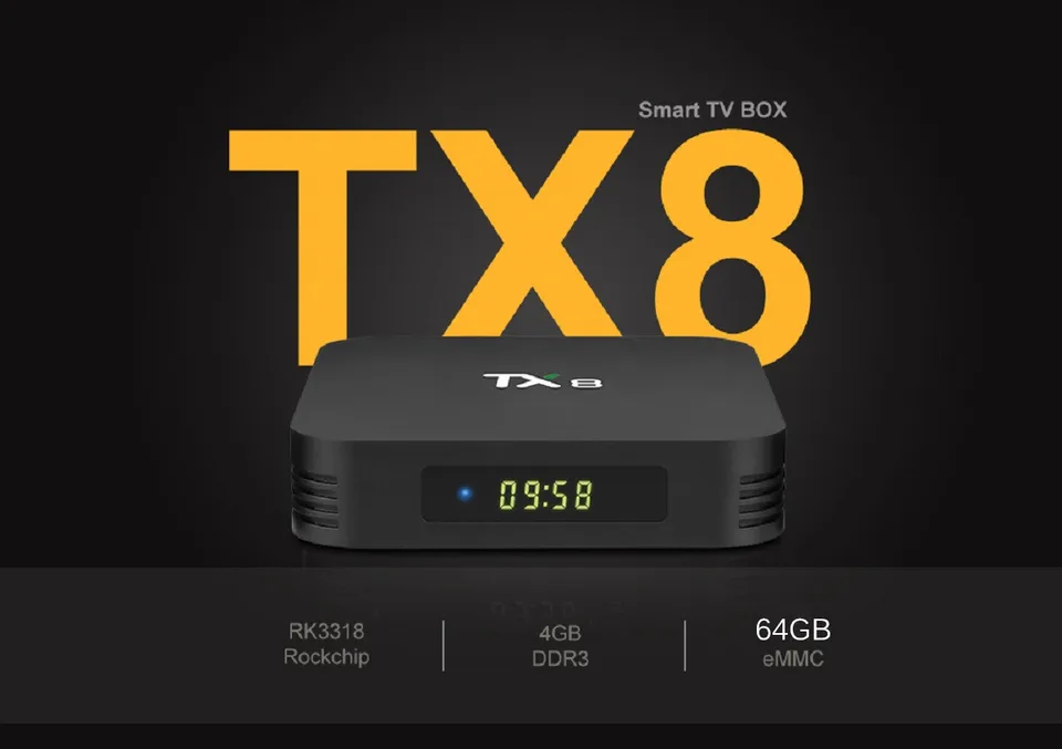 TANIX TX8 Android 9.0 Smart TV BOX Rockchip RK3318 4GB 64GB BT4.0