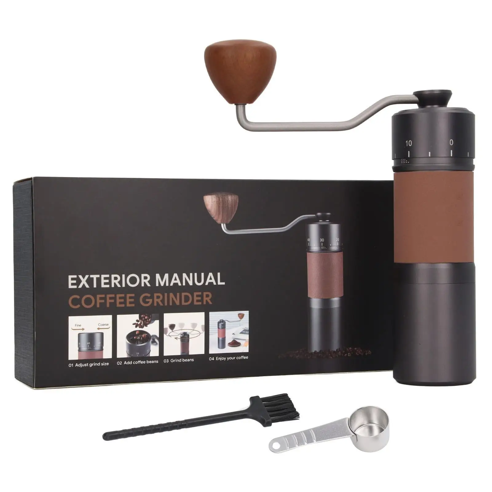 

Portable Manual Coffee Grinder with 420 Detachable Grinding Core - Ideal for Home & for cafe Use