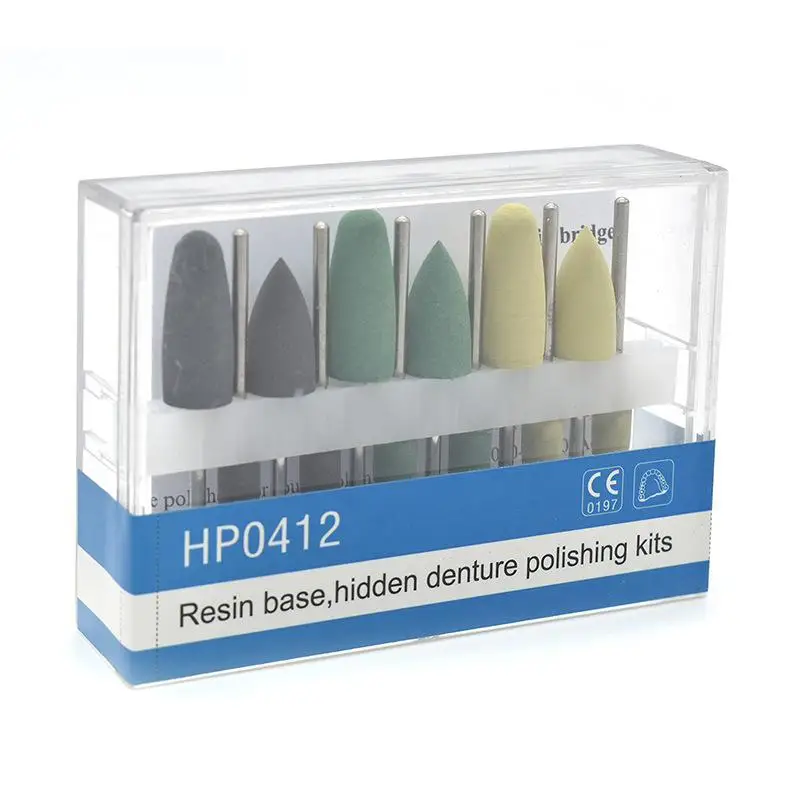 12Pcs/box Shank Diameter 2.35mm HP0412 Resin Polishing Kits For Low Speed Tools For Hidden Denture Finishing Dental Lab Use