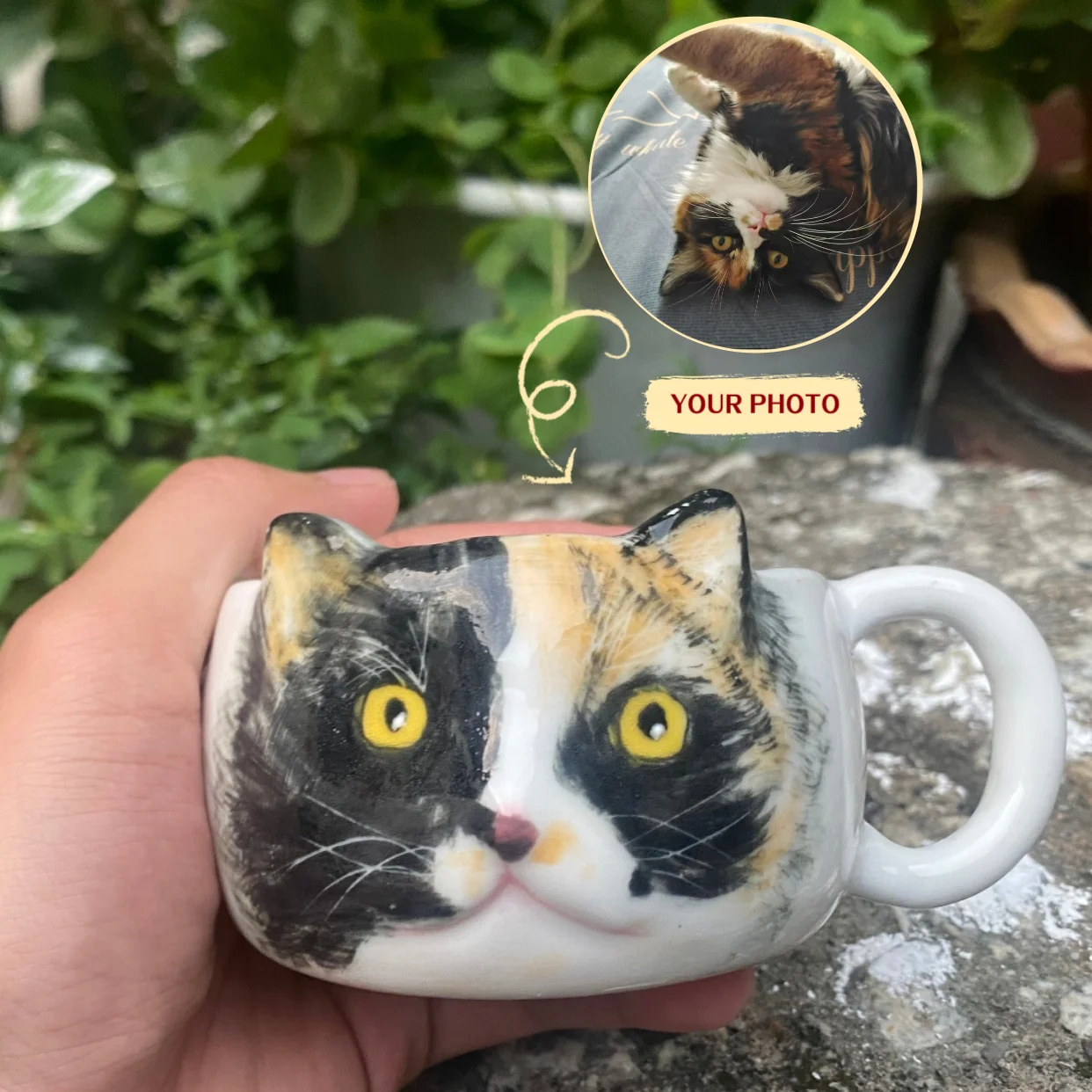 

Personalized Ceramic Mug in Cat & Dog Shapes, with or without Name. Ideal Pet Lover Gift, Customizable from Photo. Made to Order