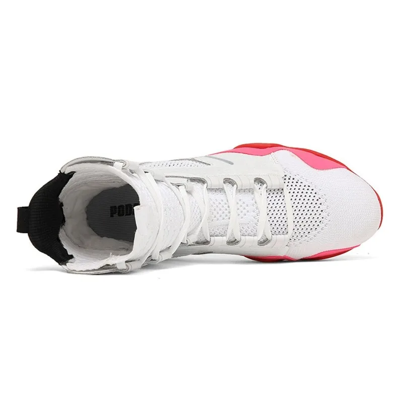 Professional Wrestling Boots for Men Black White Boxing Shoes Man Breathable Gym Training Shoe Non-Slip Boxing Fighting Boots