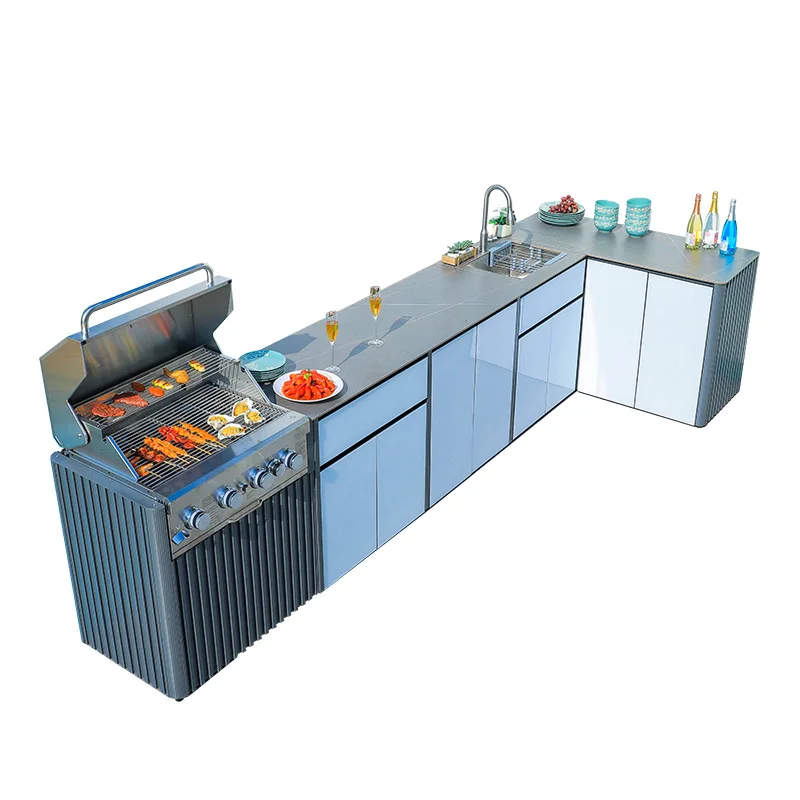 European and American courtyard outdoor cabinets, barbecue table, washing table, vegetable bar, barbecue grill, family villa B &
