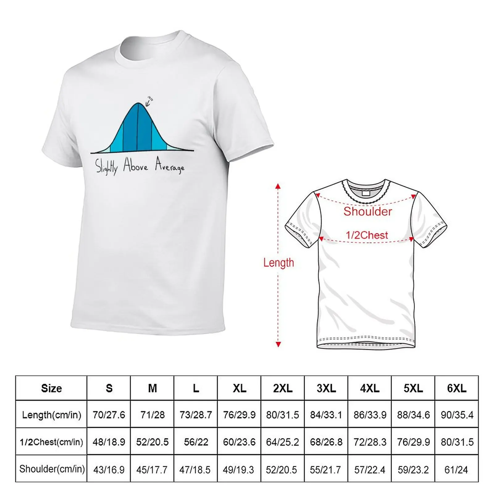 Slightly Average Bell Curve Above T-Shirt Trendy Print Short Sleeve T-Shirt