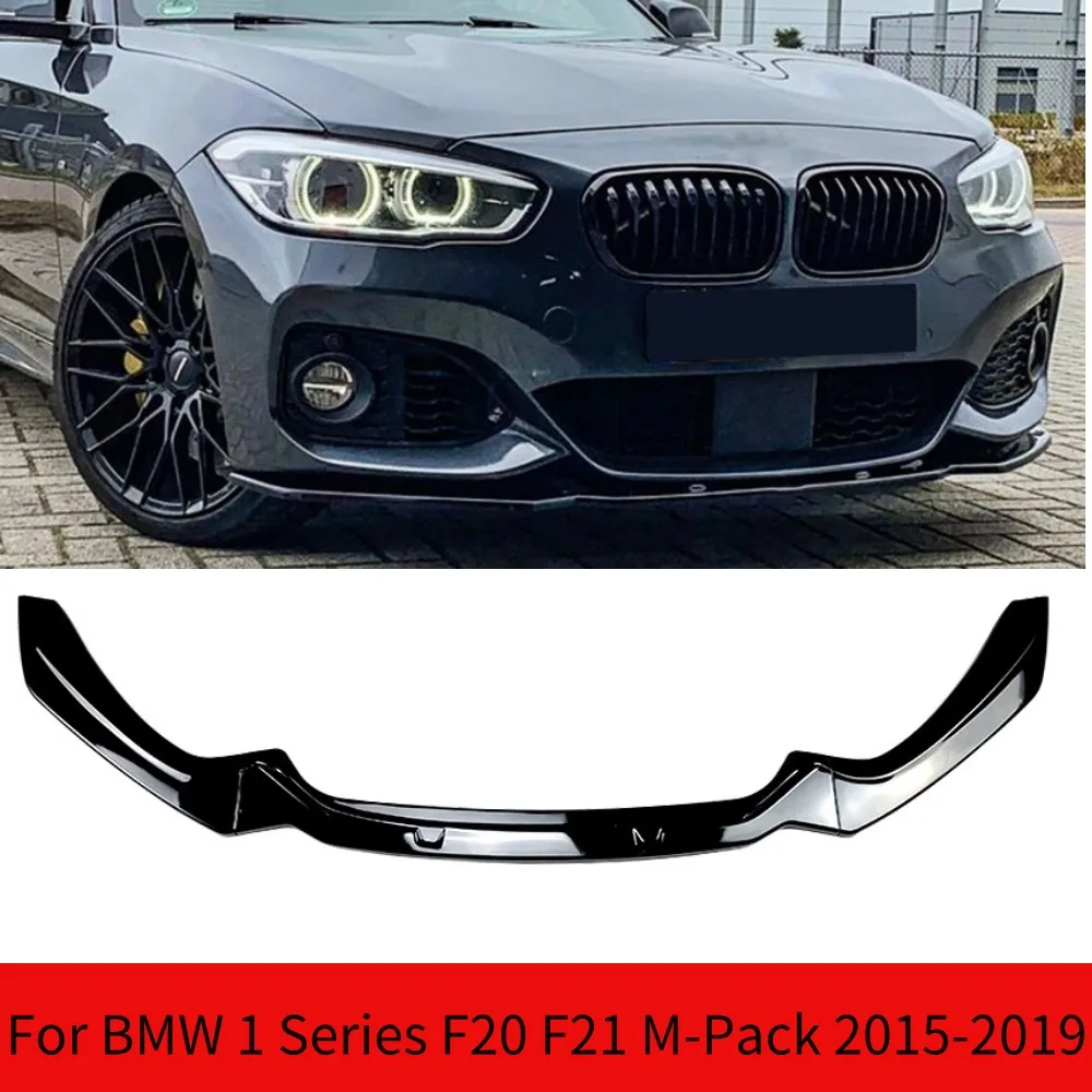 For BMW 1 Series F20 F21 M-Pack 2015-2019  M118i M120i M135i M140i Car Front Bumper Splitter Lip Style Spoiler Body Kit Refit ﻿