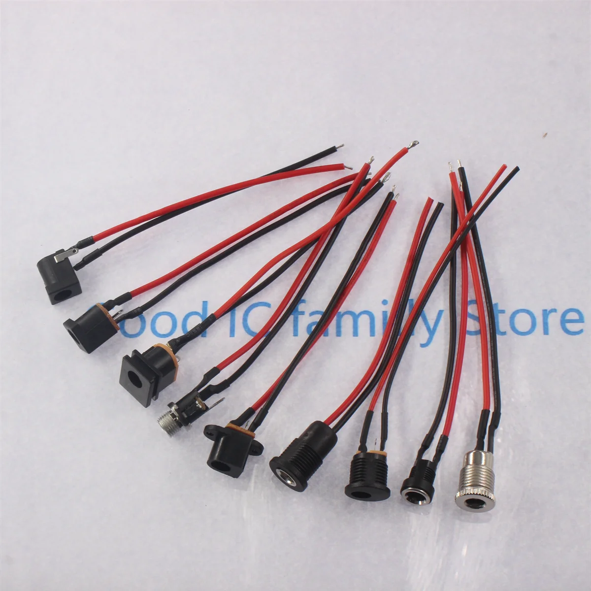 2pcs DC socket welding processing DC5.5x2.1mm female with electronic wire and rubber shell DC005 DC022 customized welding wire