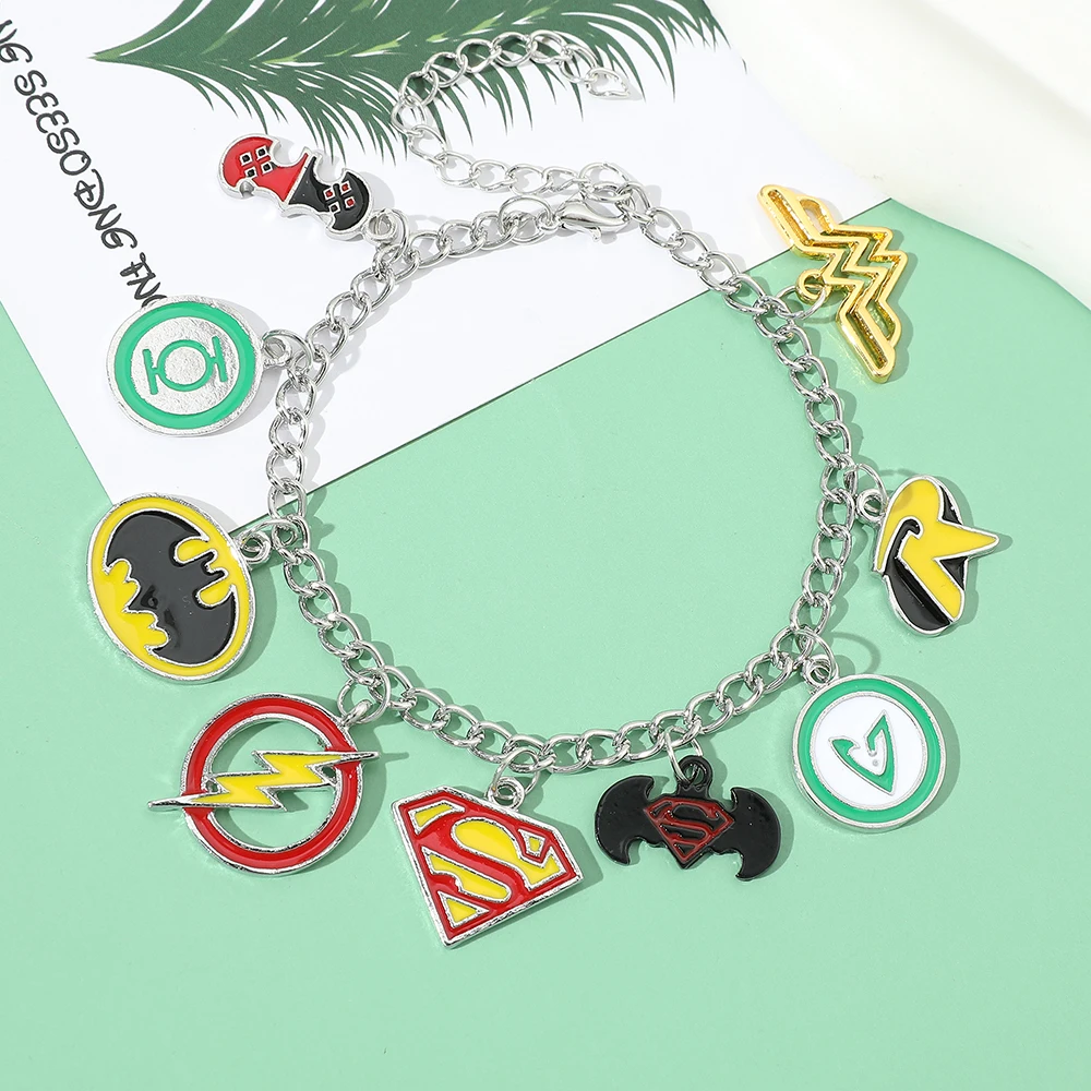 Marvel Superhero Movie Charm Bracelet Bat Beads Bracelet Man Woman Pendant Jewelry Bracelet Kids Toys Gifts for Fans