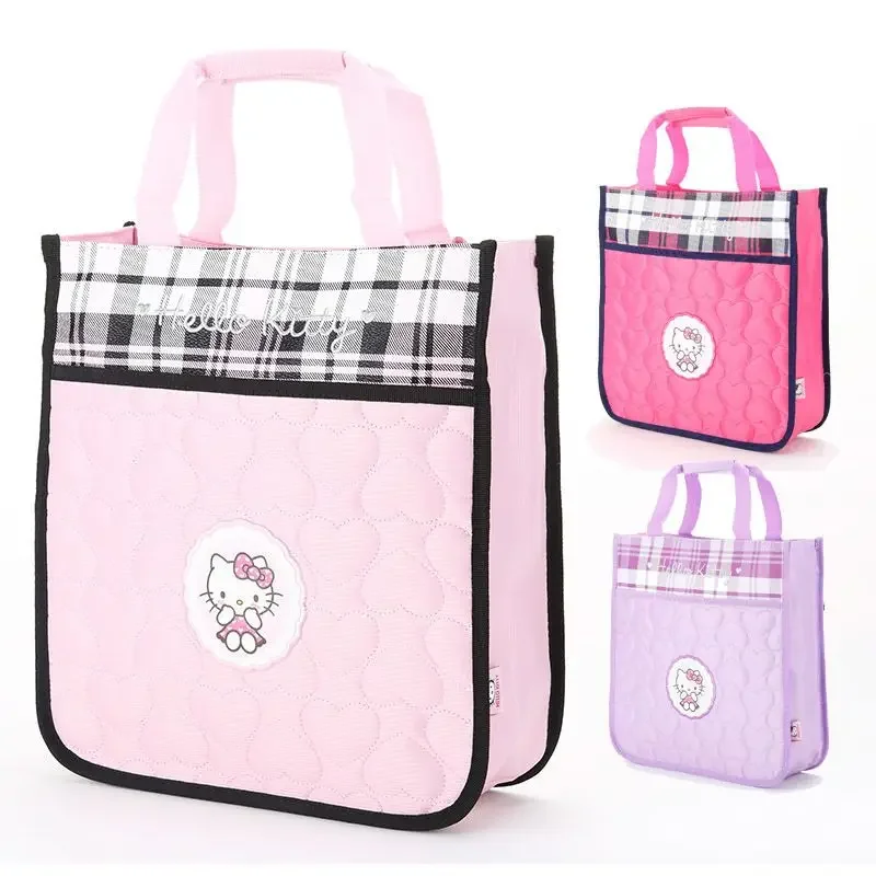 Hello Kitty Shoulder Bag Canvas Printed Student Tutoring Tote Bag Cartoon Large Capacity Y2K Children's Tutoring Bag