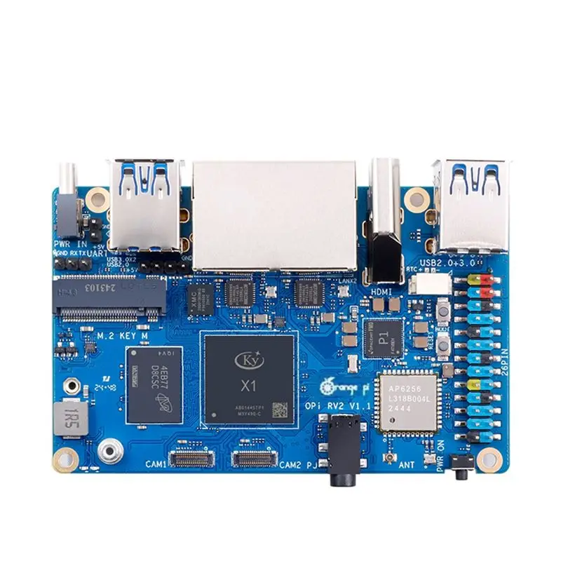 

AED6-For Orange Pi RV2 RAM Single Board Computer DDR4 8-Core RISC-V 2TOPS AI CPU Wifi PCIE SSD Mini PC Support Ubuntu OS