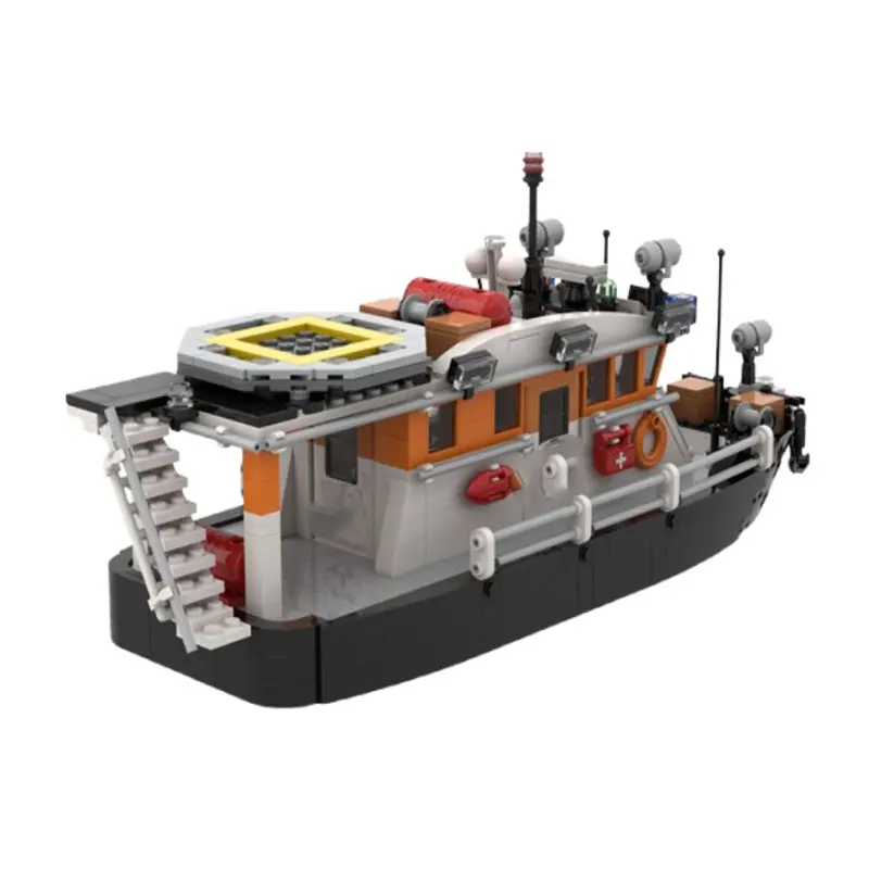 Blocs de construction assemblés en petites particules, yacht bateau MOC-61813, 601 pièces, modèle de construction de taille moyenne, jouet de décoration cadeau, liquidation