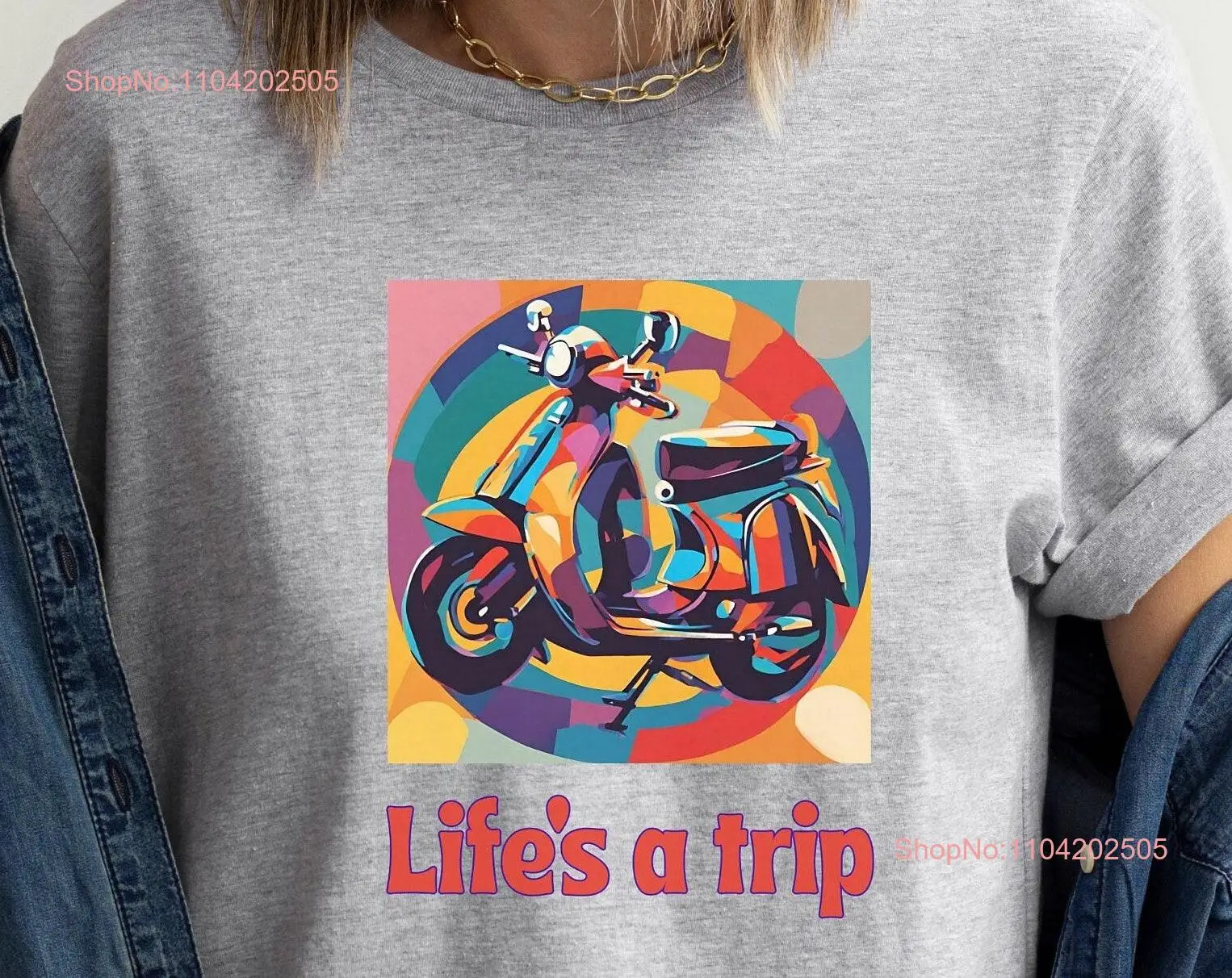 Life's a trip T Shirt Scooter MOD tee Retro moped for biker fan long or short sleeves