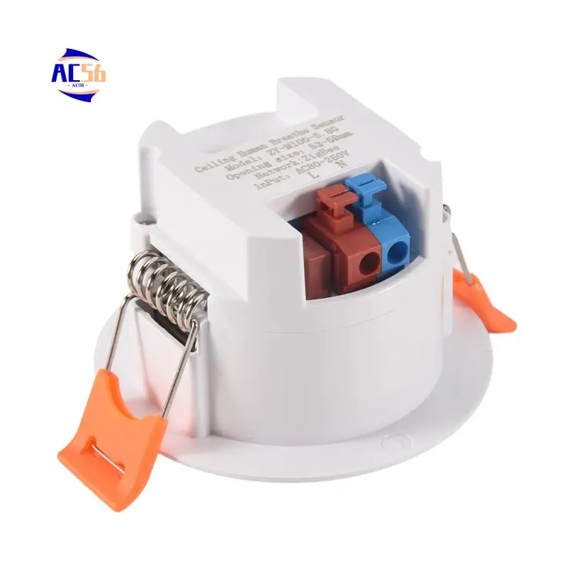 

AC56-Tuya Zigbee Mmwave Датчик присутствия человека Микроволновое радарное обнаружение PIR Датчик движения + потолочное крепление яркости