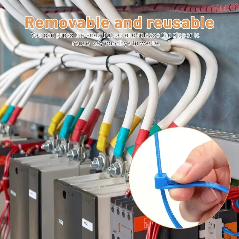 الجملة النايلون البلاستيك البريدي التعادل الإفراج حزام التفاف المشبك قابلة لإعادة الاستخدام كابل البريدي العلاقات لحديقة النبات آمنة الكرمة مكتب المنزل