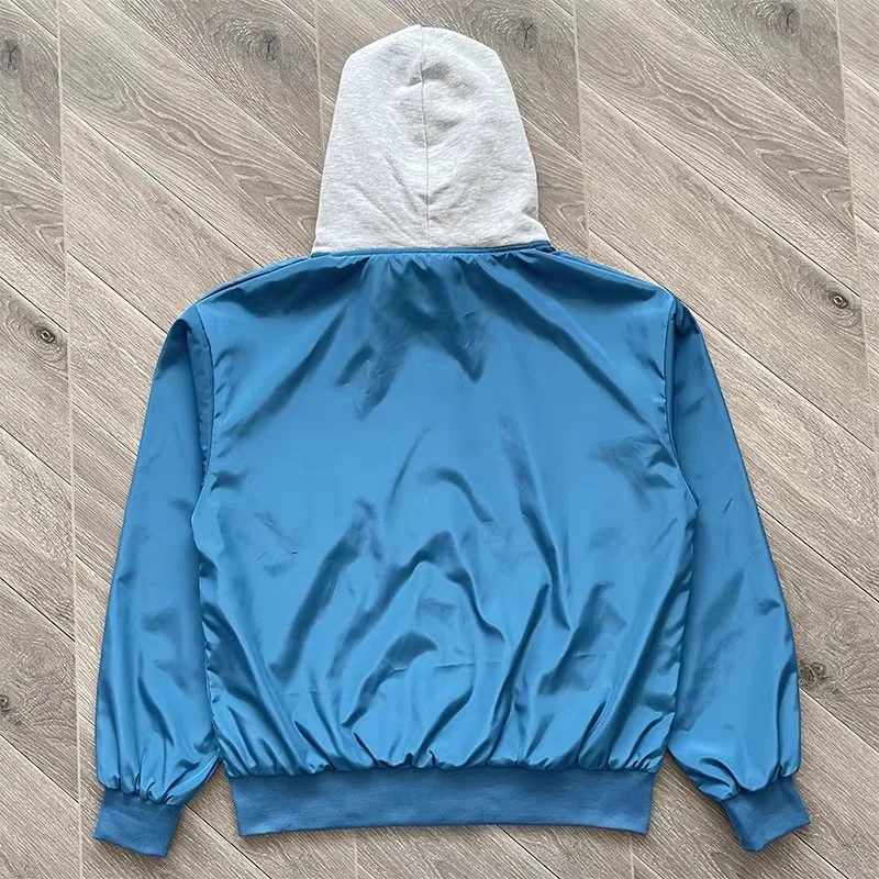 Splice Color SAINT VANITY Embroidery Label Trench Coat Zipper Jacket Wear-resistant Men Women Streetwear Loose Hooded Pullovers