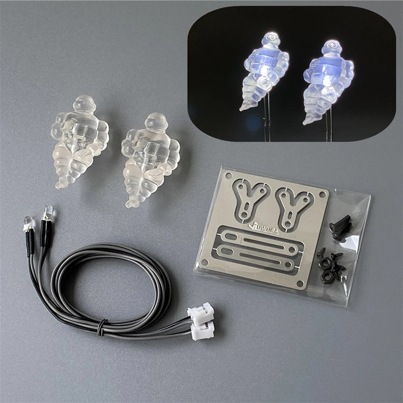 1 Pair LED Luminous Doll Lighting Upgrade for 1/14 Tamiya RC Truck Tipper  770S  ACTROS AROCS  TGX Diy Parts