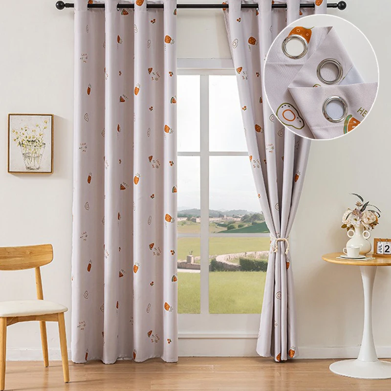 1pc High Precision  Fruit Pattern Blackout Curtains for Blocking Light and Keeping Heat,for All Rooms Thickened Privacy Shades