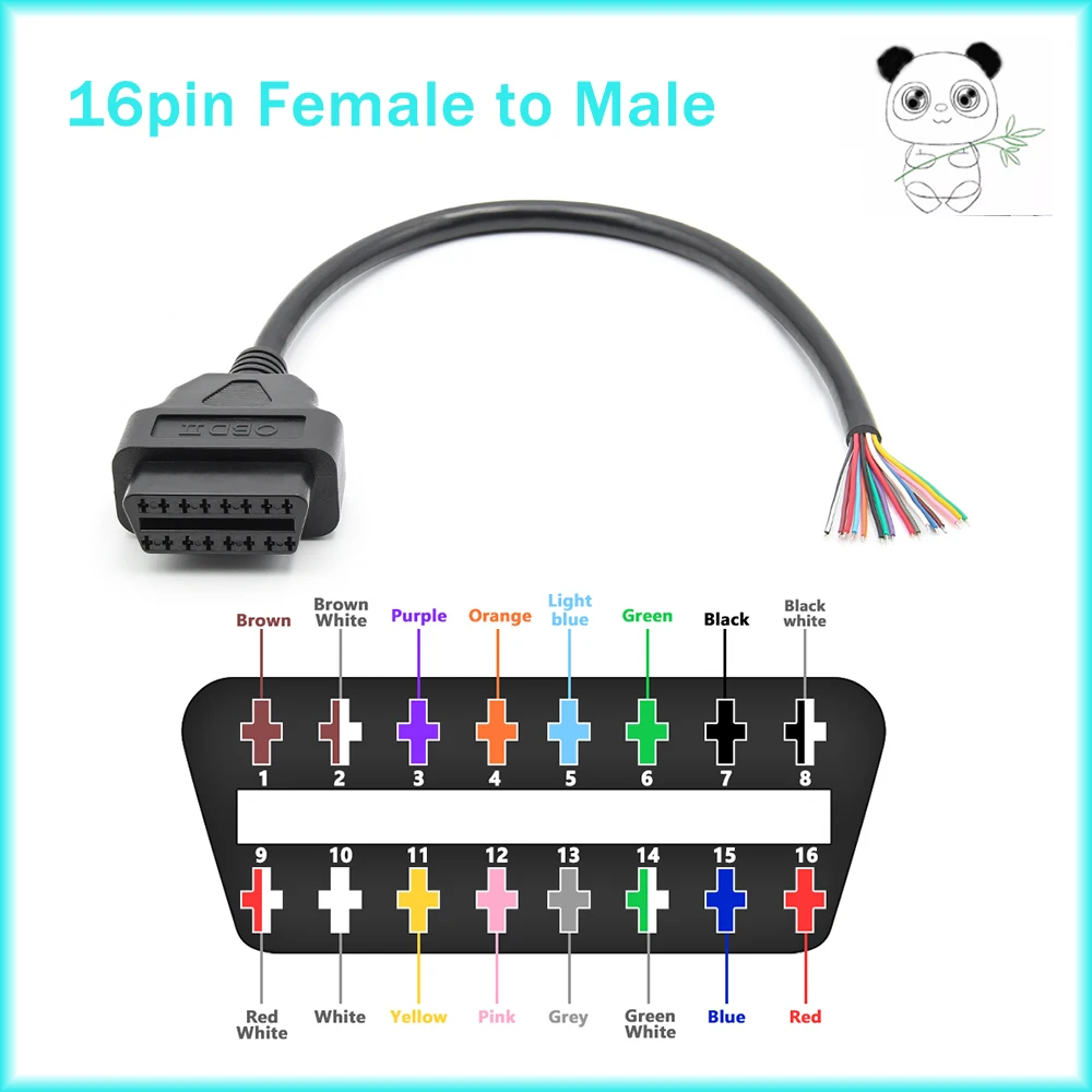 

10/30cm 16pin Female to Male DIY OBD 2 OBD2 Auto Extension Cable Automotive Car Diagnostic auto Tool Scanner OBDII Connector