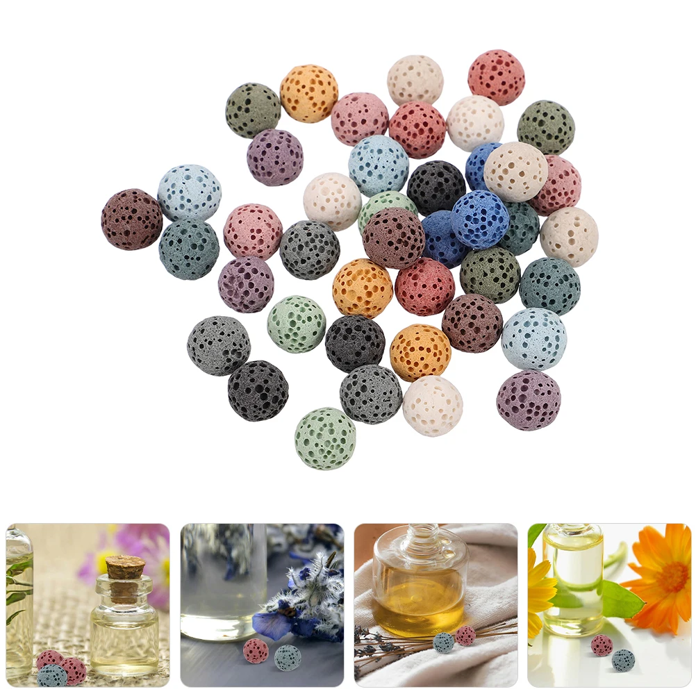 

42 Pcs Volcanic Stone Diffuser Beads Lava Aromatherapy Necklace Jewelry Filling Essential Oil Car for Oils Hole-free