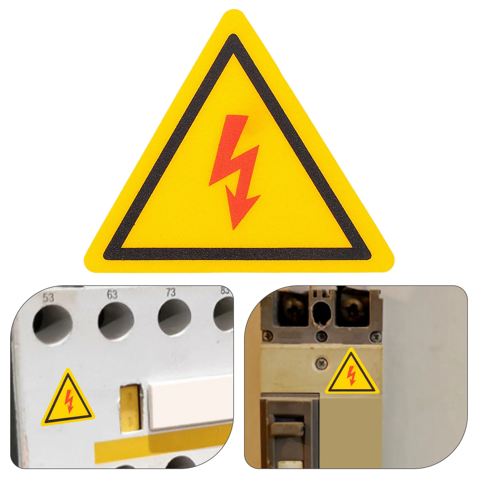 

2Pcs High Voltage Warning Stickers Triangular Oil Resistant Signs Safety Panel Labels Caution