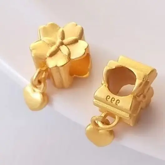 

Vietnam Sha Jin Large Hole Flower Separated Bead Hanging, Small Peach Heart Road Through Handmade Beaded DIY Bracelet Accessorie