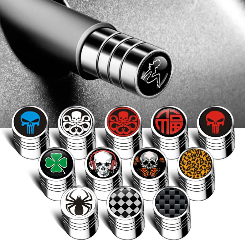 

4pcs/ set of automobile logo tire valve cap valve cap valve cap sleeve inflatable cap motorcycle tire core cap fashion valve