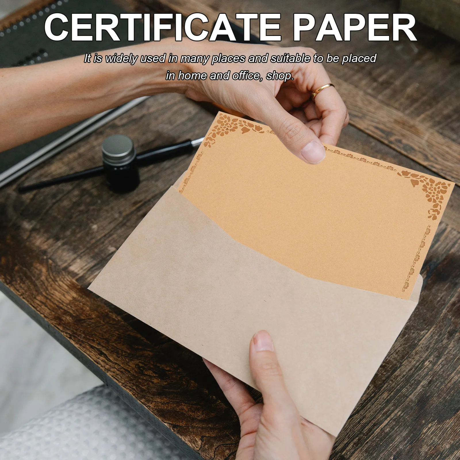 

10Pcs Certificate Paper Blank Diploma Printing Sheets A4 Size Award Certificate Paper for School Office Business Use