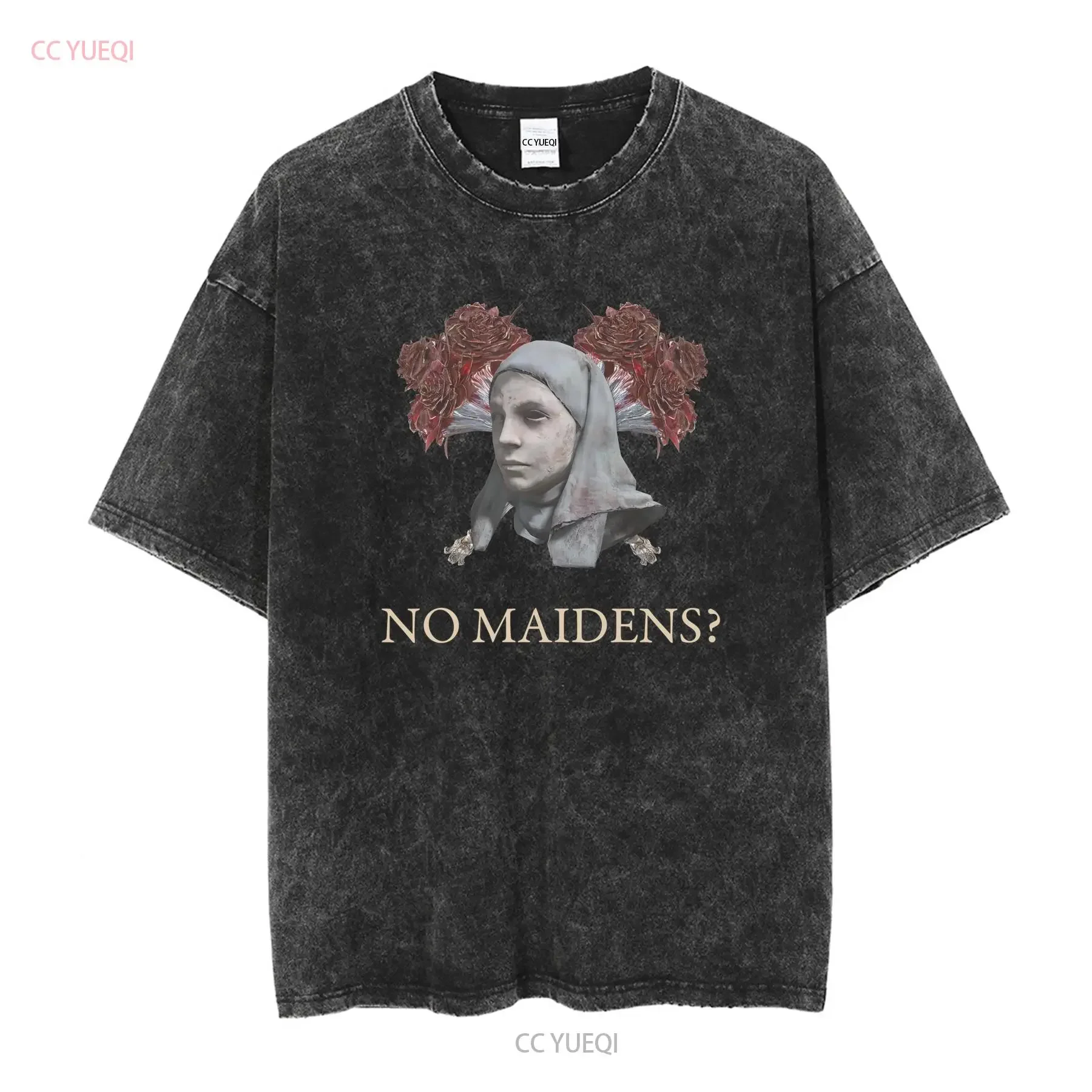 Maidenless T Shirt Mens No Maidens Dark Souls Heavy Metal Singles The Tarnished long or short sleeves vintage Washed homme