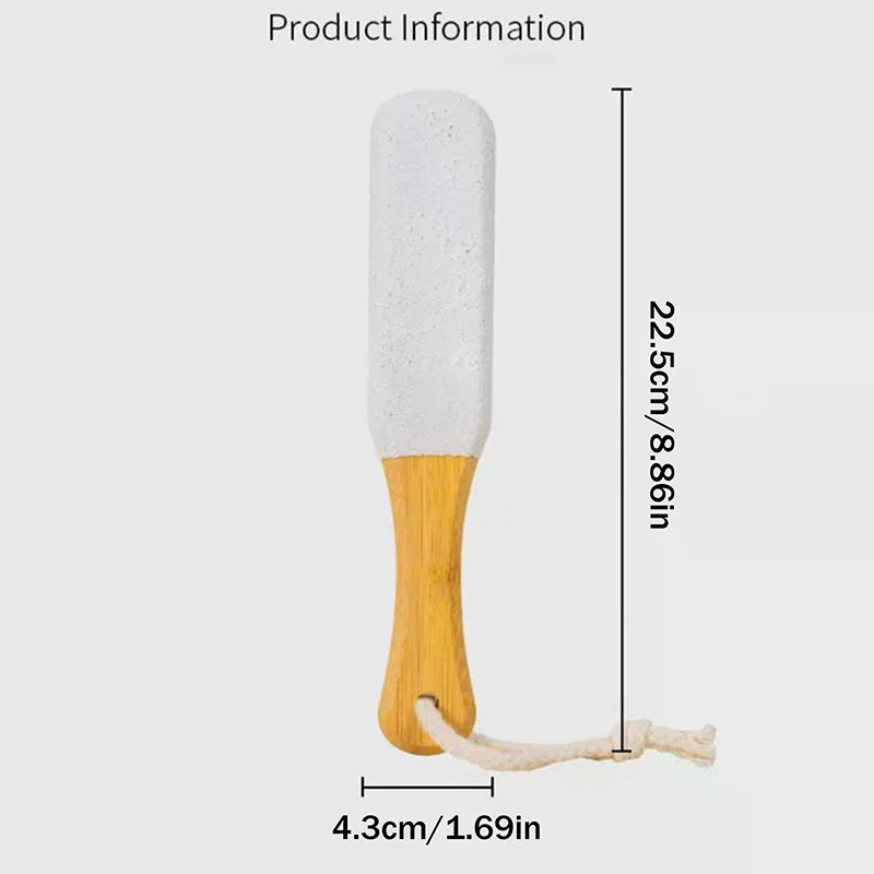 Pilnik do stóp z bambusową rączką 360 °   Naturalny kamień pumeksowy do złuszczania, profesjonalne narzędzie do pedicure, do usuwania odcisków, martwego naskórka, peeling do stóp.