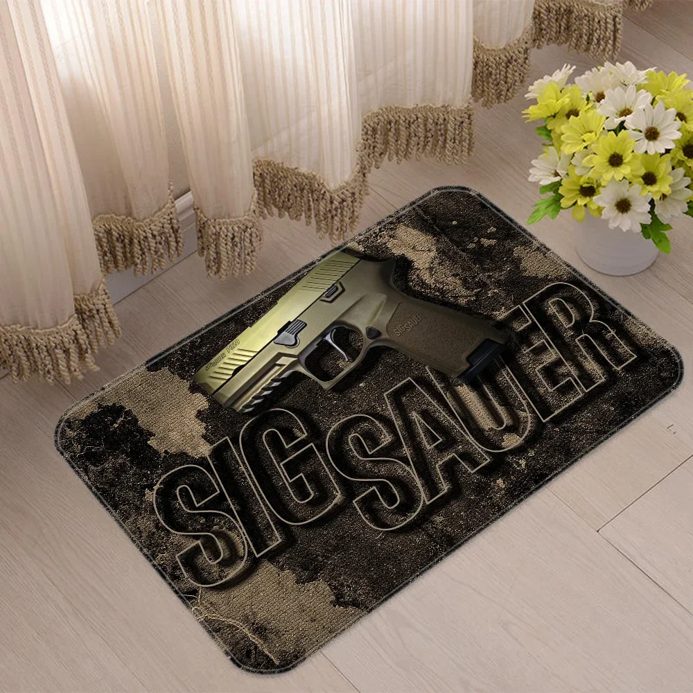 SIG SAUER Doormat for Entrance Door Cute Room Decor Home Decoration Anime Rug Balcony Floor Bath Mat Kitchen Carpet Bedroom Mats